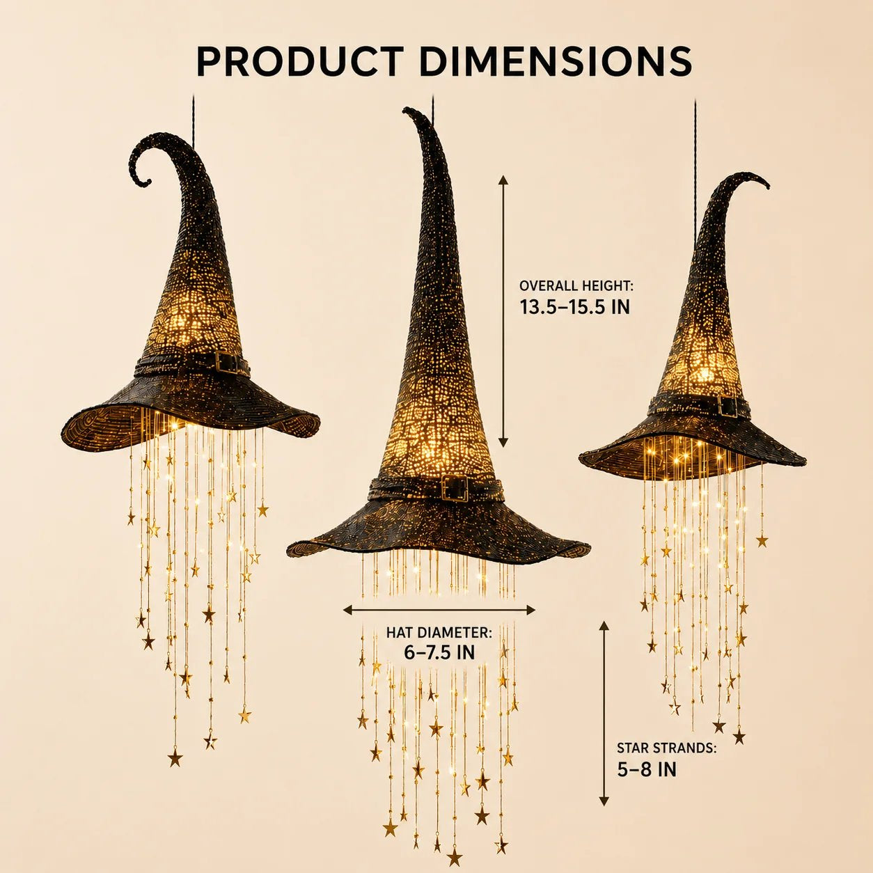 🍂 Lighted Witch Hat Hanging Chime Where Halloween Magic Meets Enchanted Glow