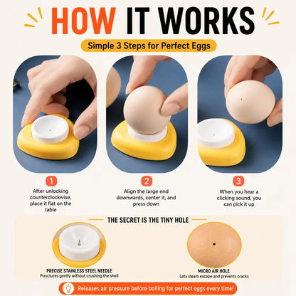 Egg Piercer – One-Press Stainless Steel Egg Pricker for Perfect Hard-Boiled Eggs