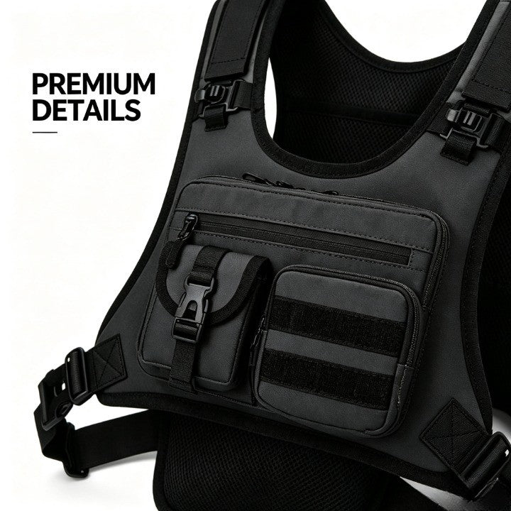 ✨Men’s 2L Tactical Hydration Running Vest – Lightweight Adjustable Chest Pack💧