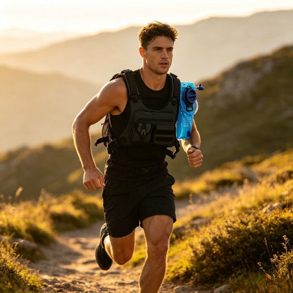 ✨Men’s 2L Tactical Hydration Running Vest – Lightweight Adjustable Chest Pack💧