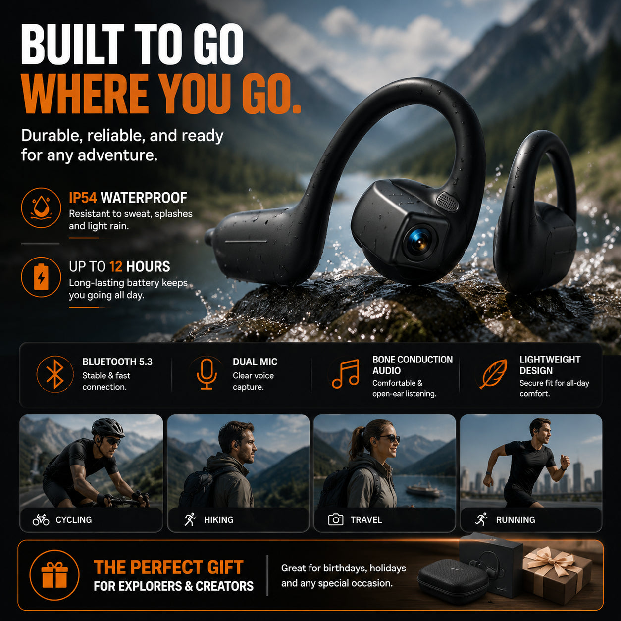 AI Camera Headset – Hands-Free POV Recording & Live Translation📸