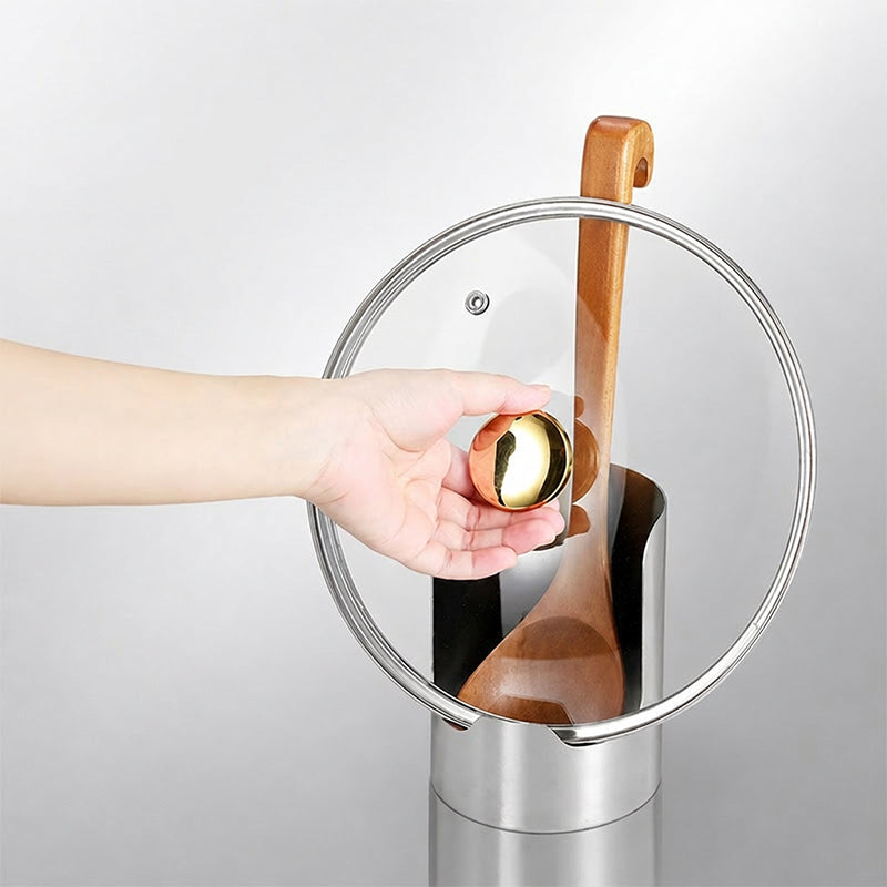 💡Stainless Steel Spoon Rest & Pot Lid Holder - Rust-Proof Drip Catcher for Stove Top
