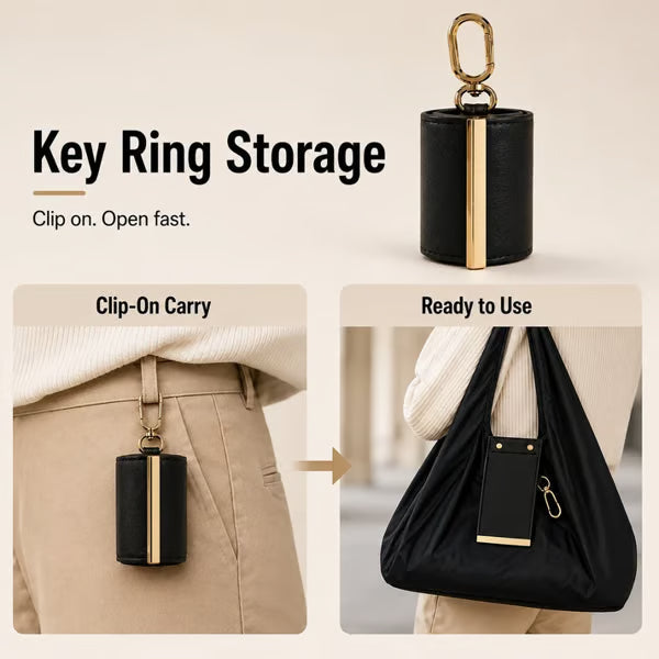 💥Buy three get one free👜 Foldable Keychain Tote Bag ✨ | 🛍️ Portable Reusable Shopping Bag 💕 Compact, Lightweight & Easy to Carry 🔑