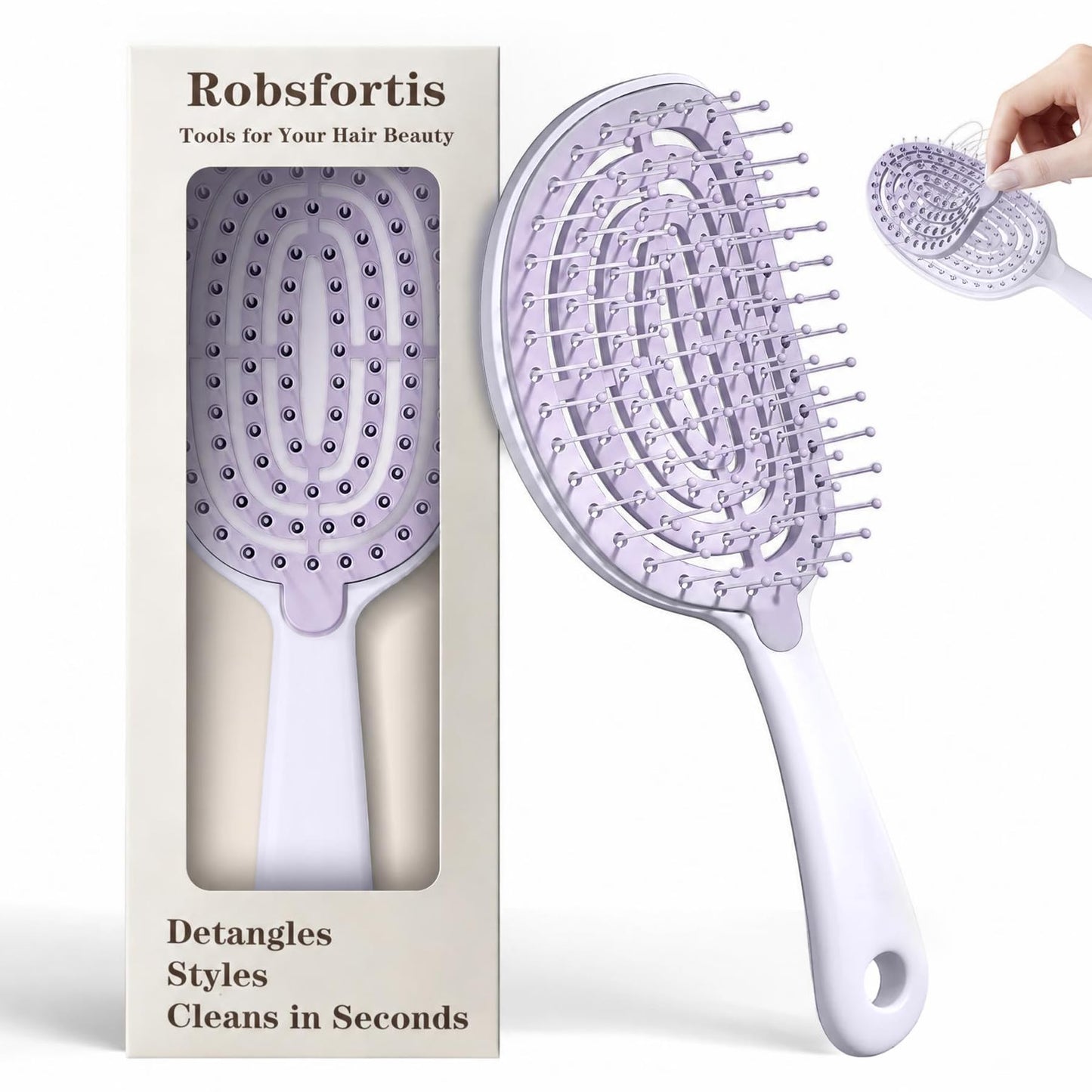 Self-Cleaning Anti-Tangle Brush