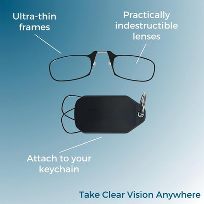 Slim Folding Keychain Reading Glasses - Clips Anywhere, Reads Anytime. 🔑