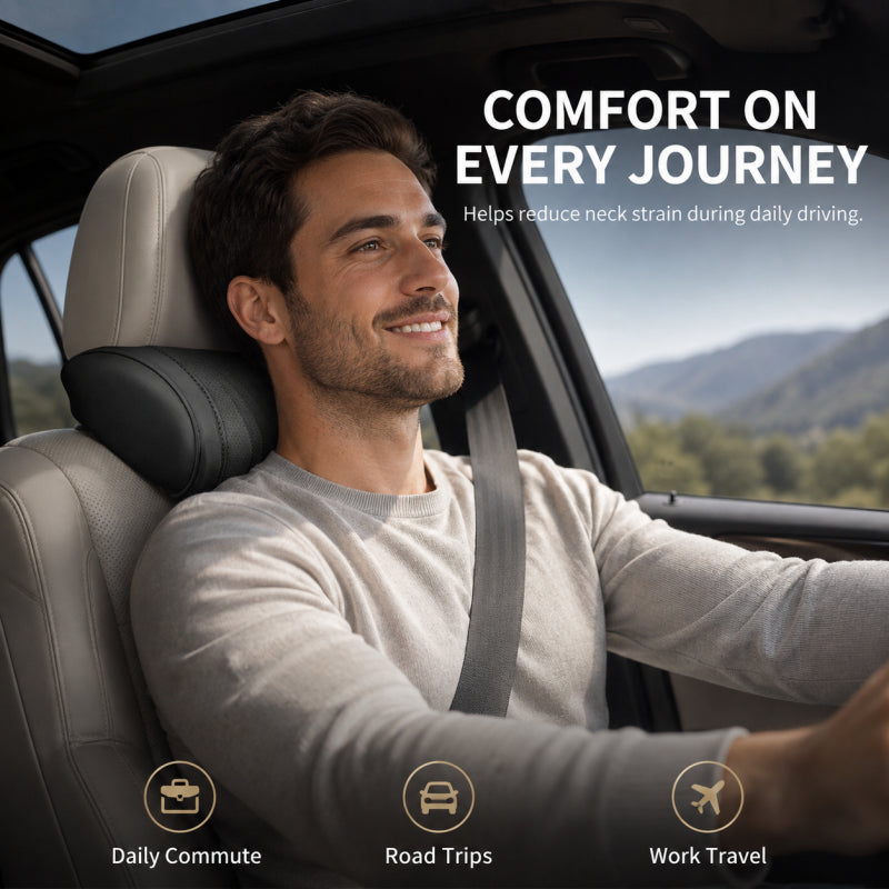 🚗Relieve Driving Fatigue! Universal Memory Foam CarHeadrest Neck Pillow,Ergonomic Support AutoNeck Cushion for Long Road Trips