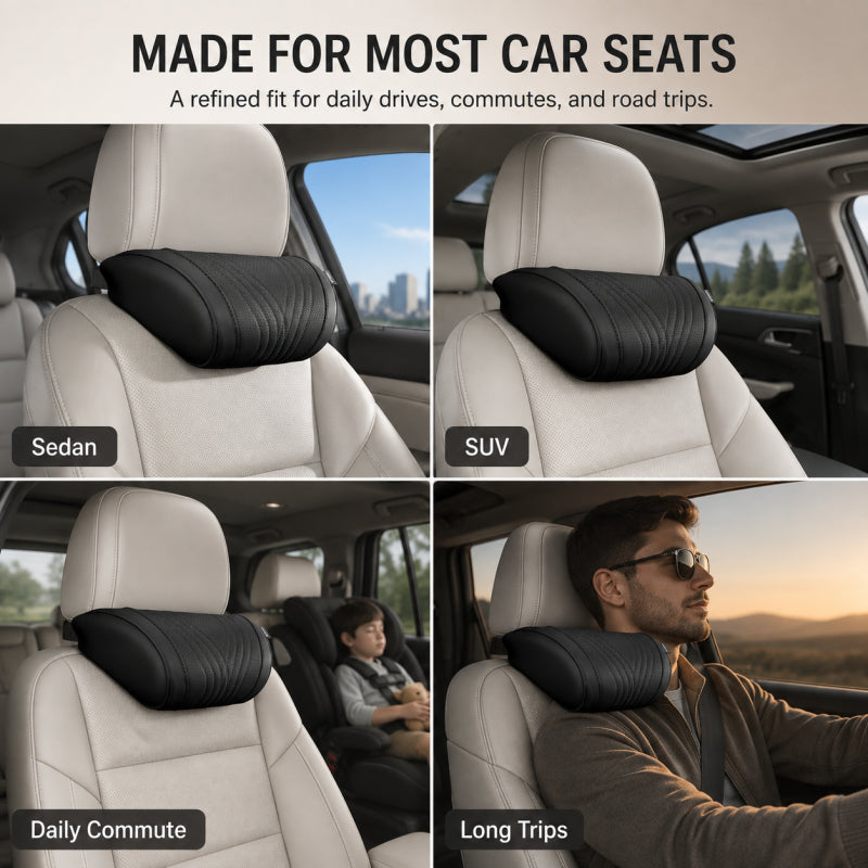 🚗Relieve Driving Fatigue! Universal Memory Foam CarHeadrest Neck Pillow,Ergonomic Support AutoNeck Cushion for Long Road Trips