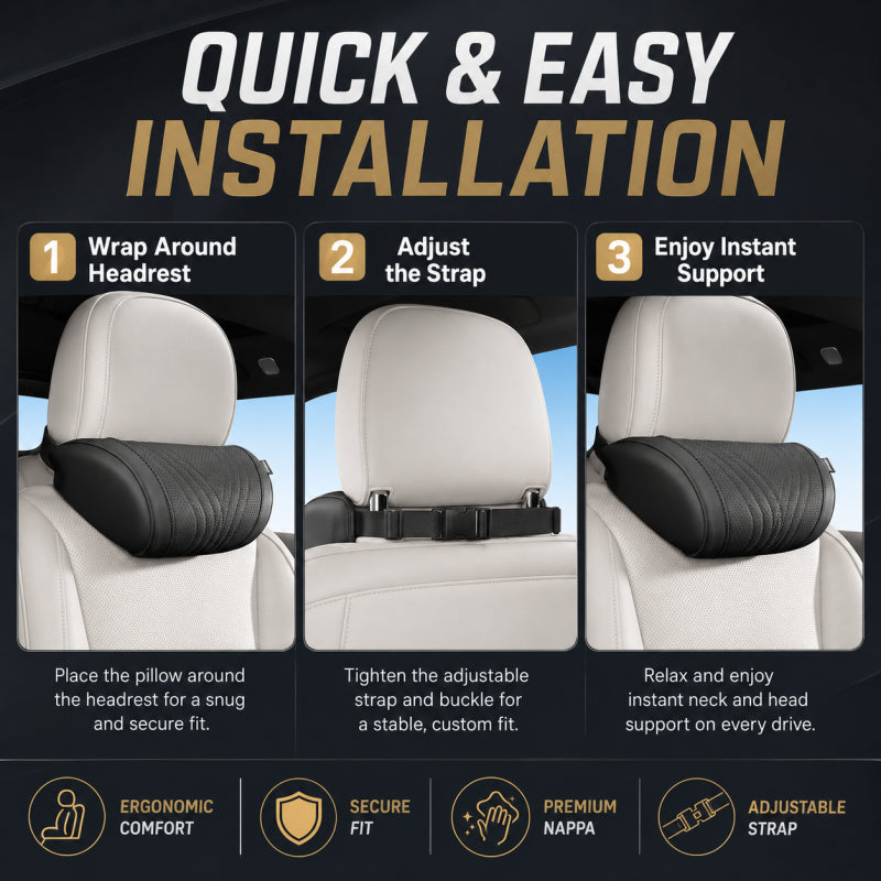 🚗Relieve Driving Fatigue! Universal Memory Foam CarHeadrest Neck Pillow,Ergonomic Support AutoNeck Cushion for Long Road Trips