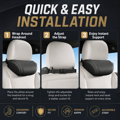 🚗Relieve Driving Fatigue! Universal Memory Foam CarHeadrest Neck Pillow,Ergonomic Support AutoNeck Cushion for Long Road Trips