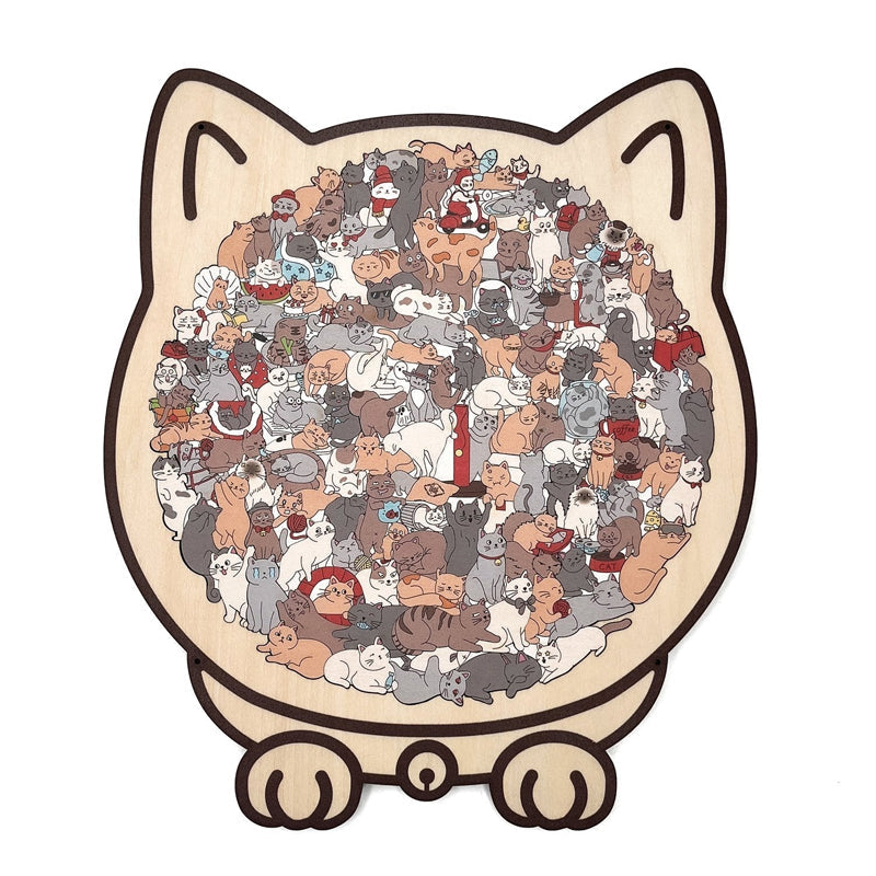 Colorful Wooden Cat Puzzle