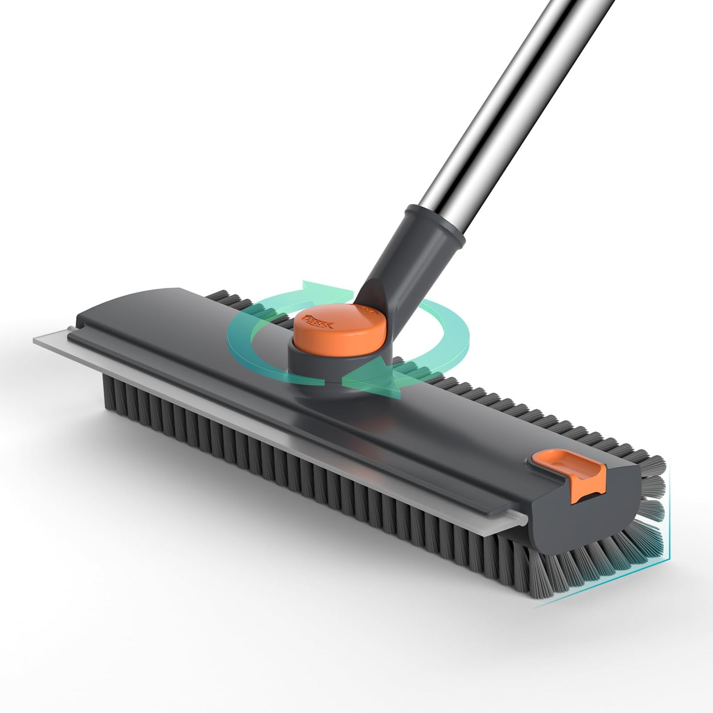 🧹 No-Bend Cleaning | 4-in-1 Adjustable Long Handle Floor Scrub Brush & Squeegee ✨