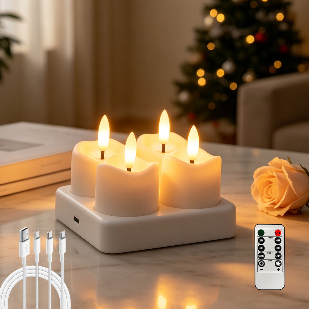Rechargeable USB-C LED Flameless Tealight Candle with Remote Control