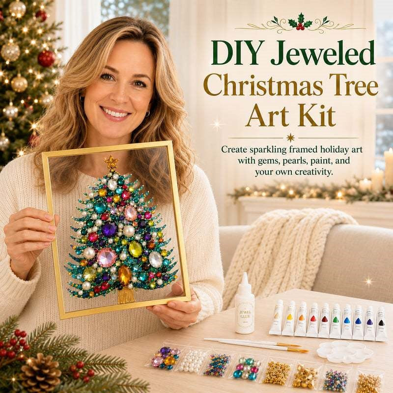 🔥Christmas 🎄✨DIY Jeweled Christmas Tree Framed Art Kit