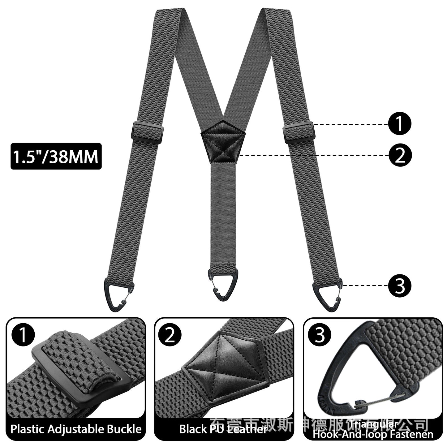 ⏰ Men's X-Back Suspenders ✨ Heavy-Duty Hook Clips