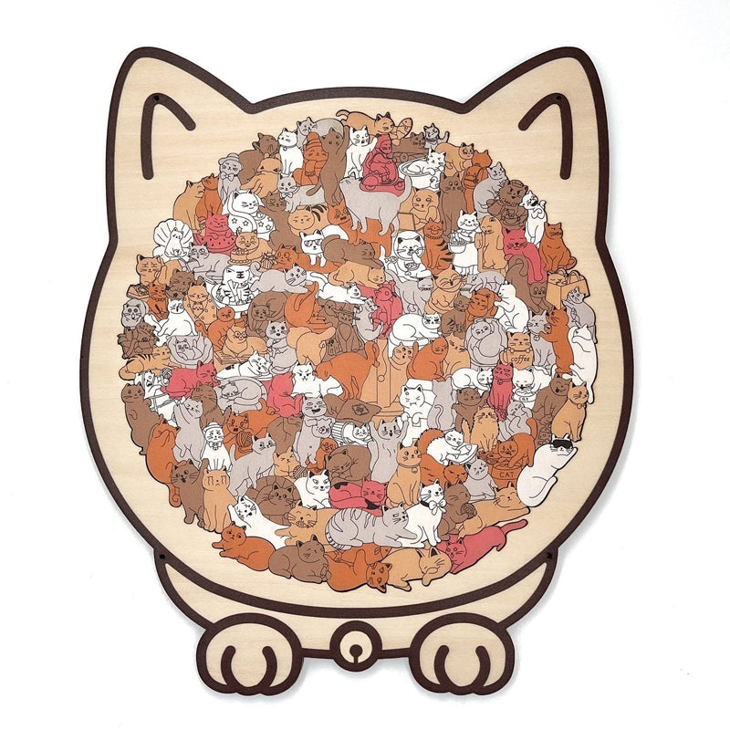 Colorful Wooden Cat Puzzle