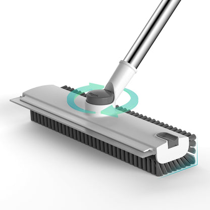 🧹 No-Bend Cleaning | 4-in-1 Adjustable Long Handle Floor Scrub Brush & Squeegee ✨