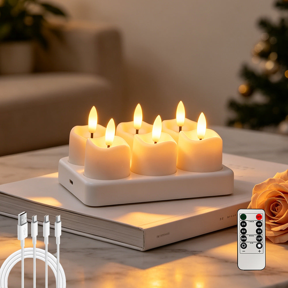 Rechargeable USB-C LED Flameless Tealight Candle with Remote Control