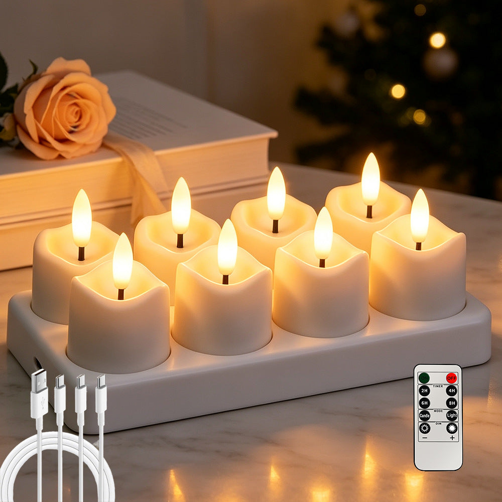 Rechargeable USB-C LED Flameless Tealight Candle with Remote Control