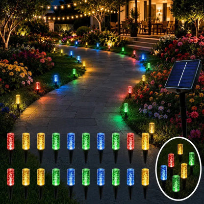 🌿 Solar Powered Crystal Bubble Lights 💡 Glowing Outdoor Landscape Decor for Yard & Pathway 🏡