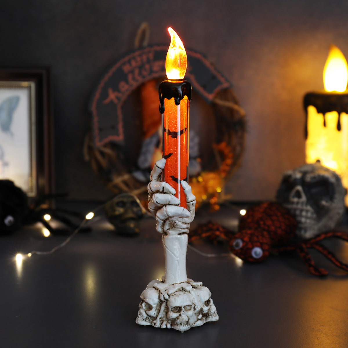 Halloween Vivid Resin Skeleton Hand Finger Candle Holders
