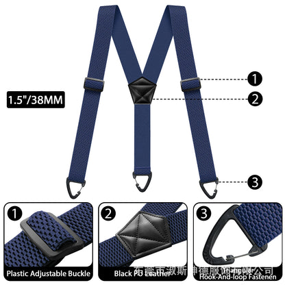 ⏰ Men's X-Back Suspenders ✨ Heavy-Duty Hook Clips