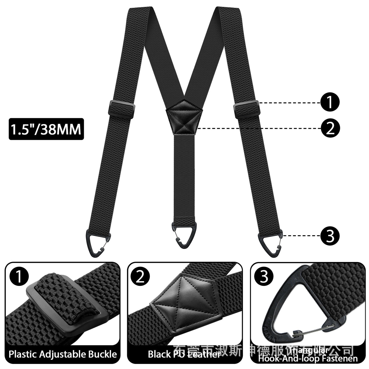 ⏰ Men's X-Back Suspenders ✨ Heavy-Duty Hook Clips