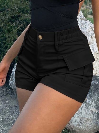 Women's High-Waisted Mini Cargo Shorts