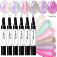 6 Colors Cat Eye One-Step Gel Pens -B