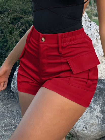 Women's High-Waisted Mini Cargo Shorts