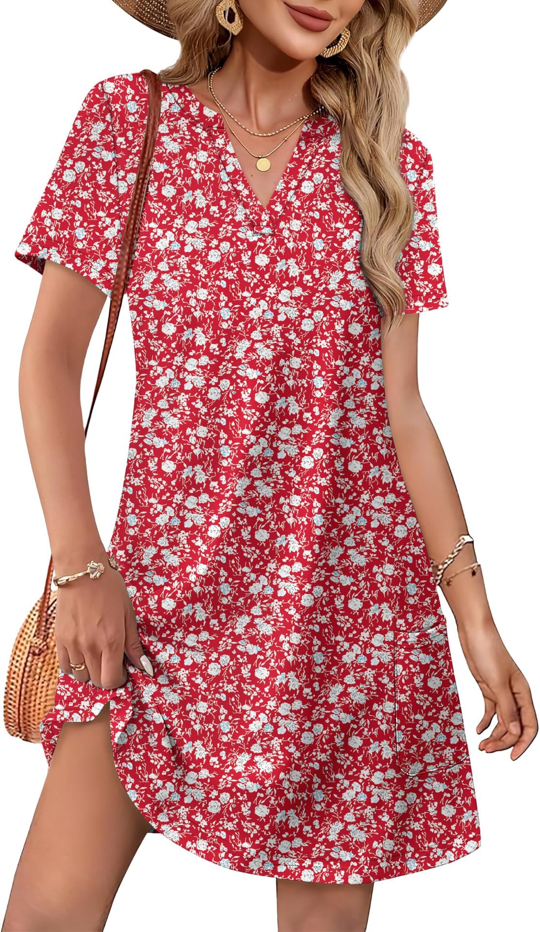 Casual V-Neck Summer Vacation Dress 👗✨