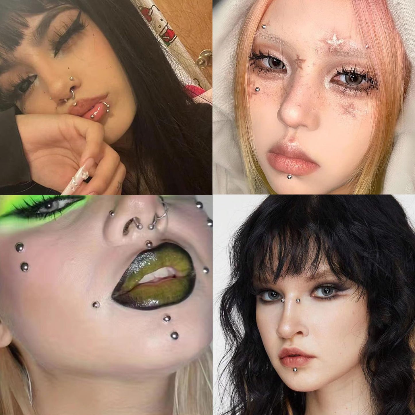 ✨Fake Piercings - Nose Ring, Eyebrow, Lip Ring, Labret Studs & More