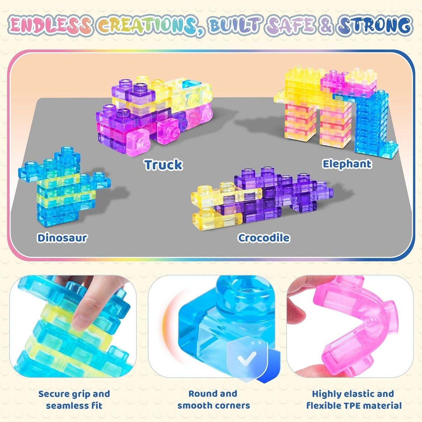 Kids Magic Jelly Block Finger Play Toy, Stress Relief Toy