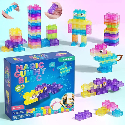 Kids Magic Jelly Block Finger Play Toy, Stress Relief Toy