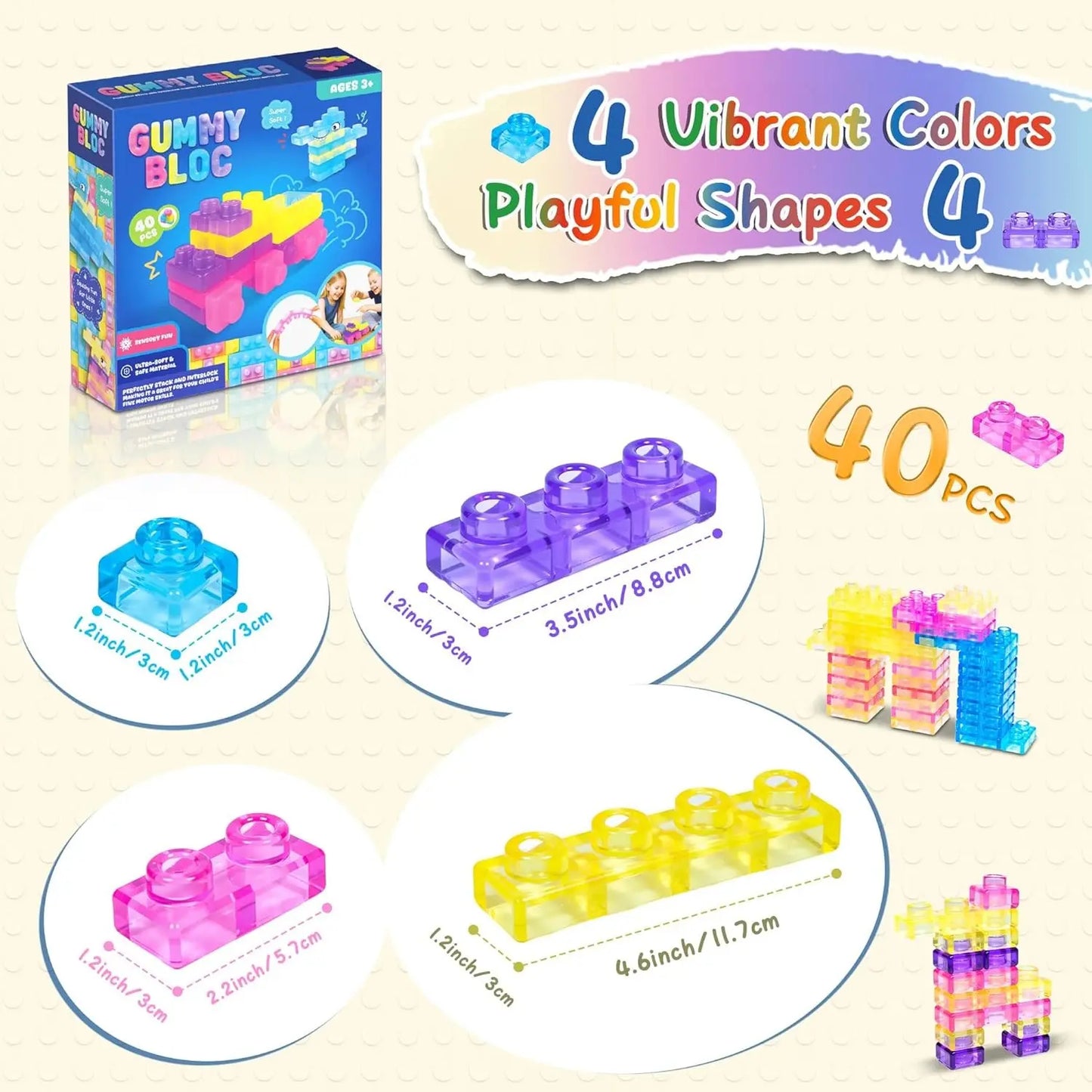Kids Magic Jelly Block Finger Play Toy, Stress Relief Toy
