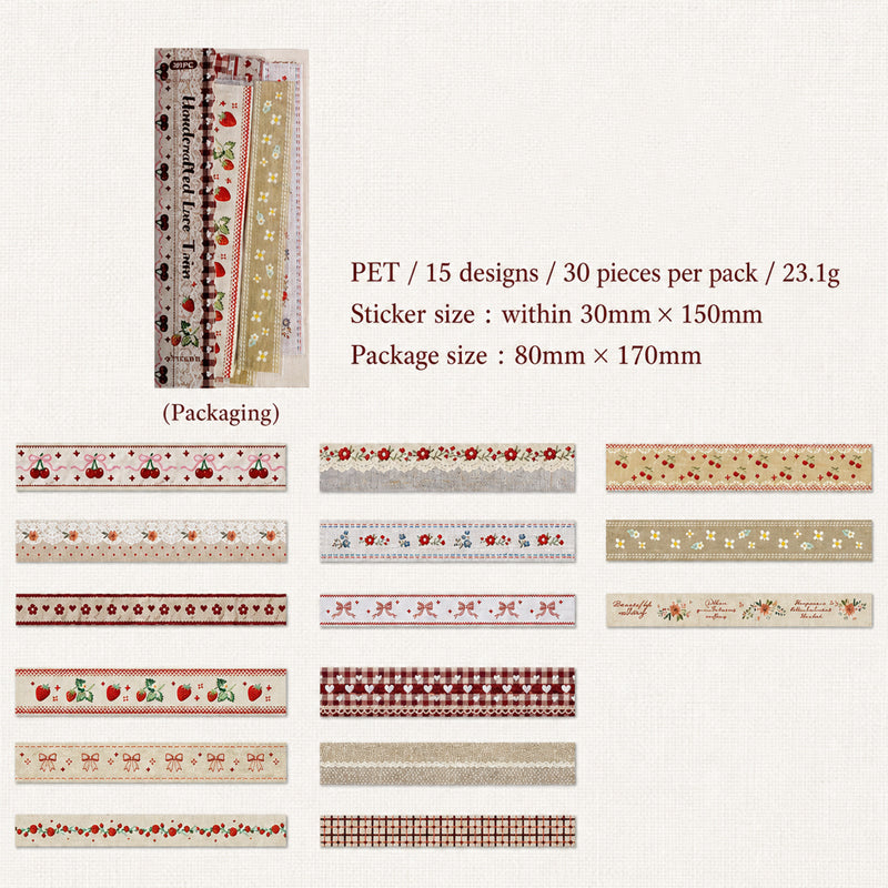 ✂️ Vintage Long-Strip Sticker Pack-Add a soft, timeless touch to your journals & gifts! 📓