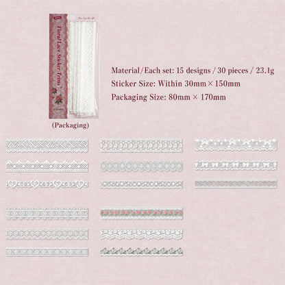 ✂️ Vintage Long-Strip Sticker Pack-Add a soft, timeless touch to your journals & gifts! 📓