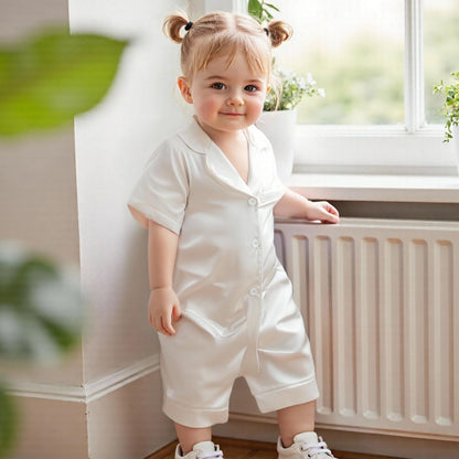 Soft Satin Baby Jumpsuit Pajamas