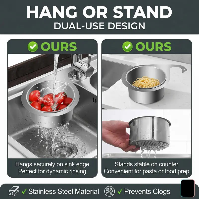 Hanging Sink Drain Basket – Catch Scraps & Help Reduce Clogs