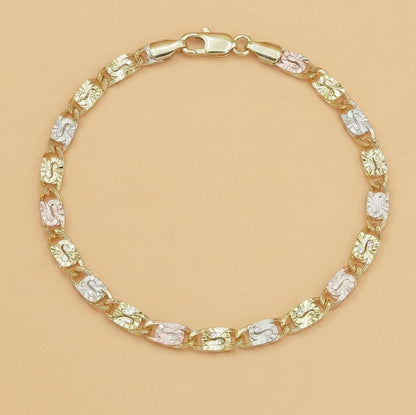 Tri-Color Mariner Link Bracelet for Women