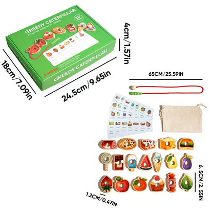 Wooden Caterpillar Lacing Toy for Toddlers