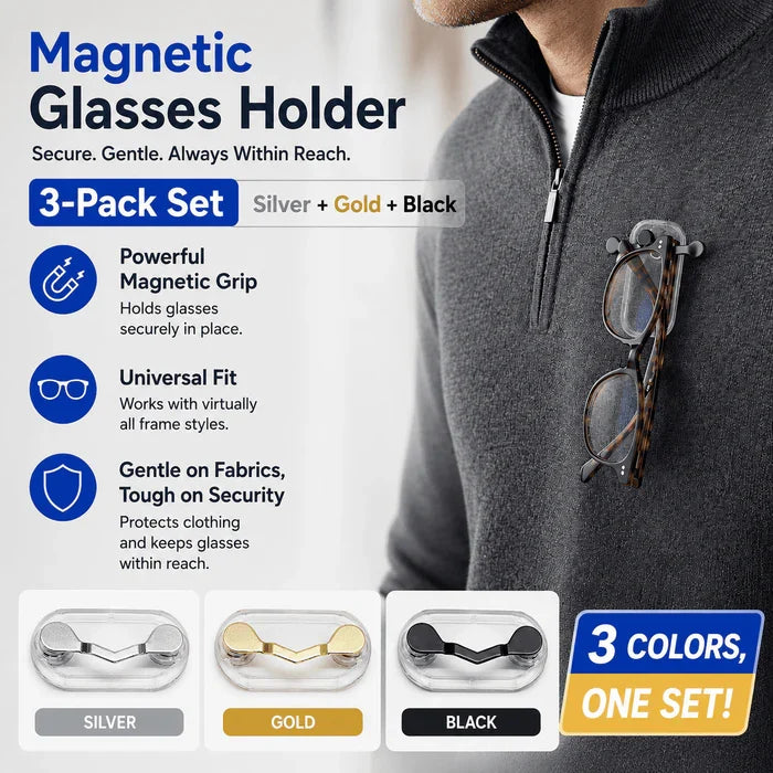 👓 Magnetic Eyeglass Holder | Universal Fit, Fabric-Safe Design