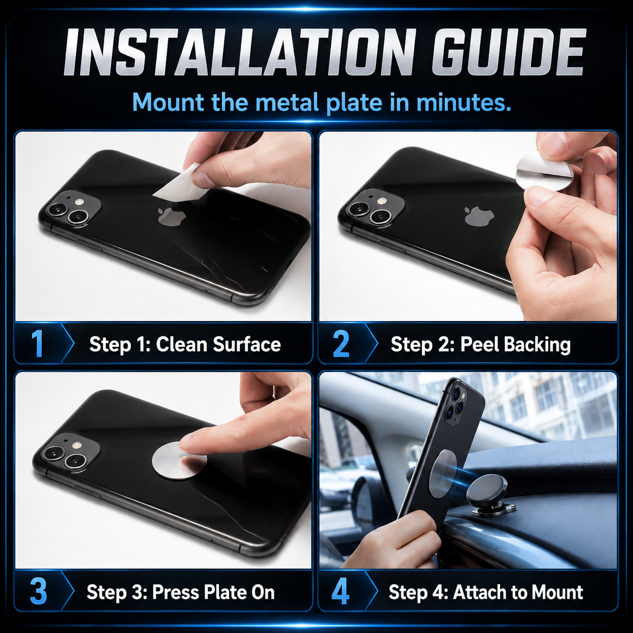 🧲 Metal Magnetic Car Phone Mount