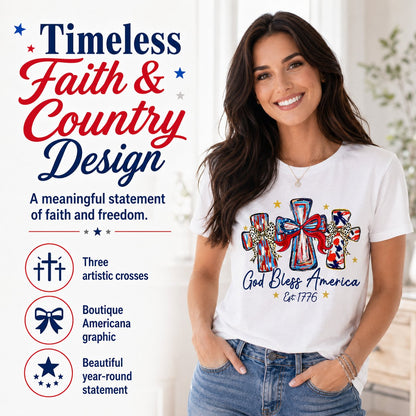 Vintage Washed "God Bless America" Faith & Freedom Tee