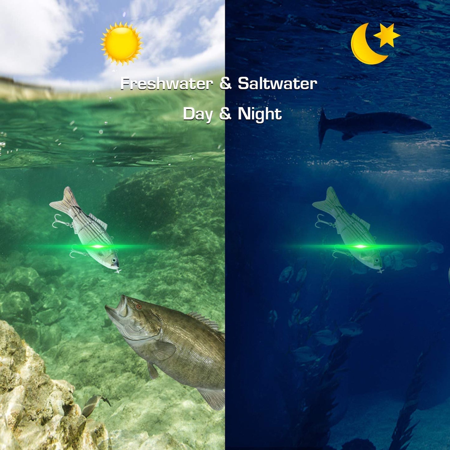 🎣Electric Robotic Fishing Lure with Auto-Swim & LED Attraction