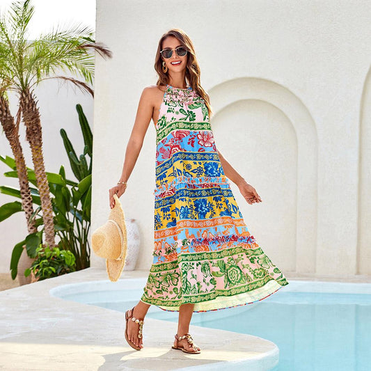 🌸 Women’s Boho Floral Maxi Dress – Flowy Summer Style