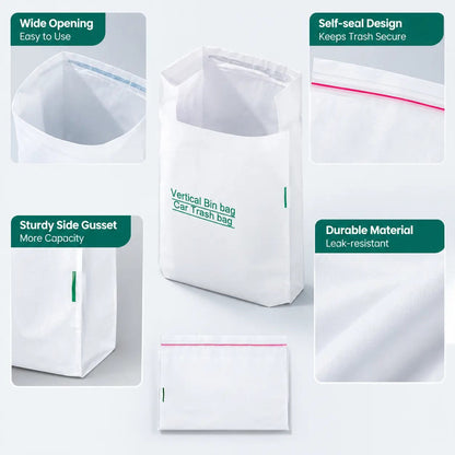 🗑️ 20-Pack Self-Adhesive Car Trash Bags – Waterproof Disposable Cleaning Bags
