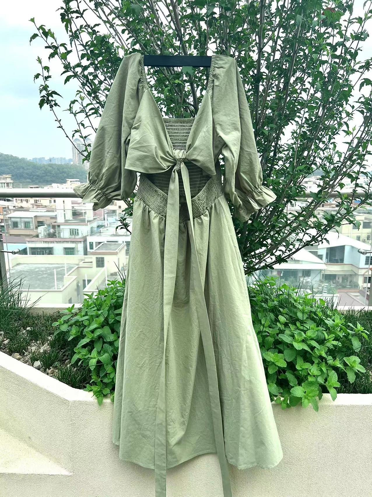 💖Early Mother's Day Sale - 48% OFF🎁French Ruffled Lantern Sleeves Multi-wear Dress