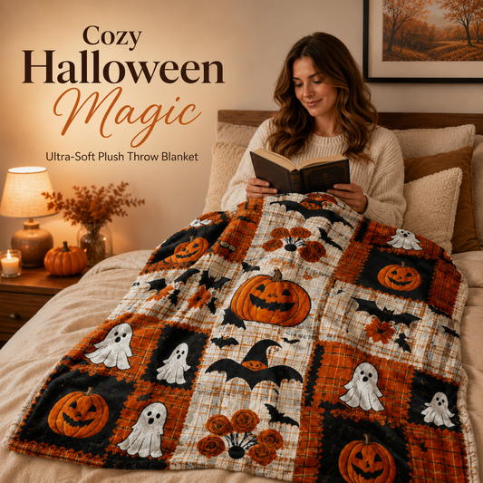 Spooky Cozy Halloween Throw Blanket👻
