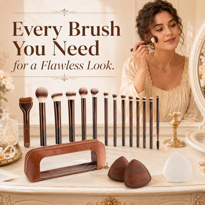 💄 14-Pcs Professional Makeup Brush Set with Pouch👑
