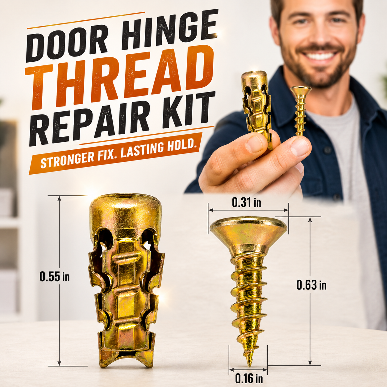 🛠️ Heavy-Duty Metal Wall Anchor & Screw Kit